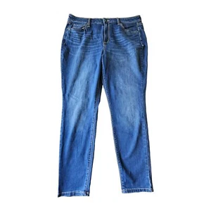 Pantalones de mezclilla para mujer Sonoma curvilíneos ajustados azules talla 18 rectos elásticos lavado medio - Imagen 1 de 11