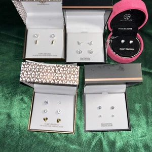 Giani Bernini Cubic Zirconia Stud Earring Sterling Silver Macy’s Return 5pc - Picture 1 of 9