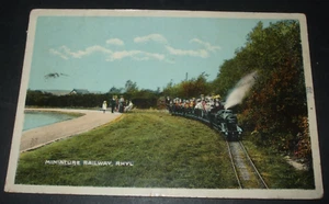 Postal estilo foto real 1925 MINIATURA TREN TREN MÁQUINA DE VAPOR RHYL - Imagen 1 de 2