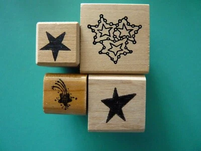 Juego de (4) estampillas de goma pequeñas y pequeñas STAMPA BARBARA JUDIKINS de ESTRELLAS Foto 1 de 2
