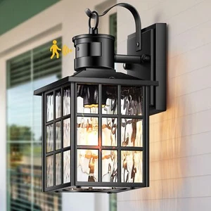 VIANIS Outdoor Wall Lantern With Motion Sensor, Dusk To Dawn Exterior Light F... - Picture 1 of 9
