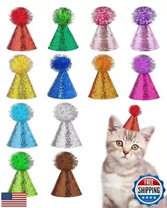 PET SHOW 12 Pack Mini Small Dog Hats Cat Birthday Party Hat Rabbit Hats for H - Picture 1 of 5