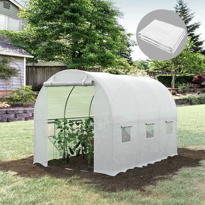 Outsunny 3 x 2 x 2m Replacement Greenhouse Cover w/ Windows, Garden Cover- White
