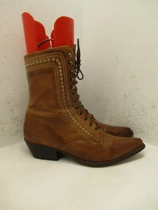 Bota con cordones de cuero marrón 7,5 Guess by Georges Marciano de colección para mujer - Imagen 1 de 14