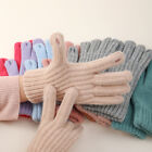 Full Finger Mittens Thick Warm Cycling Driving Gloves Solid Color Knitted Gloves