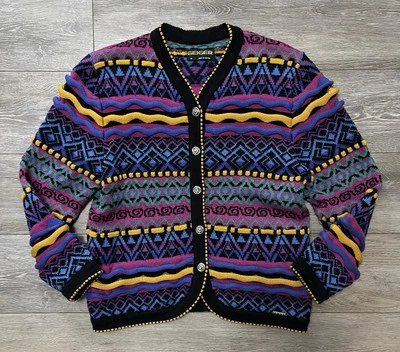 Rare Vtg 90’s Geiger Austria Wool Blend Colorful Textured Fair Isle Sweater 38 - Image 1 of 4