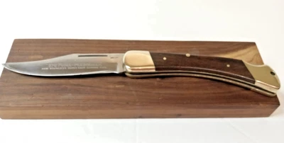  Navaja de bolsillo Puma Germany Wood 970 Plainsman Lockback Hunter 1969 ¡Envío gratuito! Foto 1 de 4