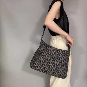 Christian Dior Tasche Trotter Logo Schultertasche Canvas Leder schwarz echt - Bild 1 von 24