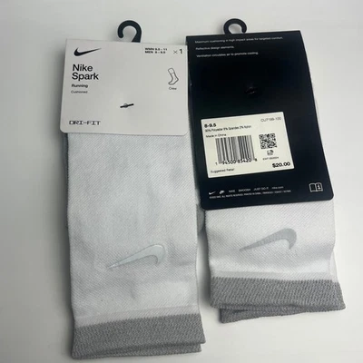 2 pares de calcetines Nike Spark para correr blancos grises acolchados Dri-FIT M 8-9,5 9,5-11 Foto 1 de 4