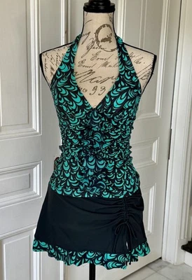 "GOTTEX Profile" Ruffle Tankini & Skirted Bottom 2-Pc SWIMSUIT Ladies  Size 6 - Image 1 of 4