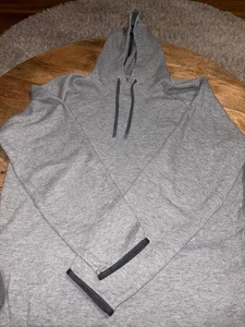 LL Bean Hooded Sweatshirt Mens Large Gray Slightly Fitted Hoodie Pullover Pocket - Picture 1 of 6