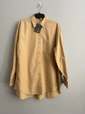 Nueva Camisa Levi’s Mujer’s M The Ex Boyfriend Abotonada Curry Amarillo Rojo Etiqueta Foto 1 de 4