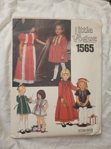 Vestido Vintage Vogue Niñas Largo Cintura Alta Patrón 1565 Talla 6 Envío Gratis - Imagen 1 de 2