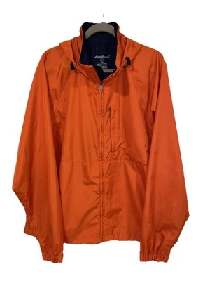 Chaqueta Abrigo Eddie Bauer Para Hombre Grande Naranja Azul Marino Capucha Ventilada Senderismo Lluvia Viento Foto 1 de 4