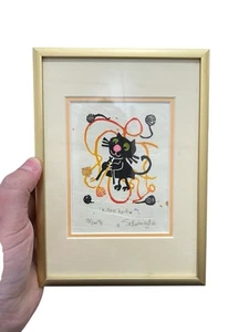 Sa Boothroyd arte incorniciata firmata gattino maglia gatto stravagante Canada - Foto 1 di 8