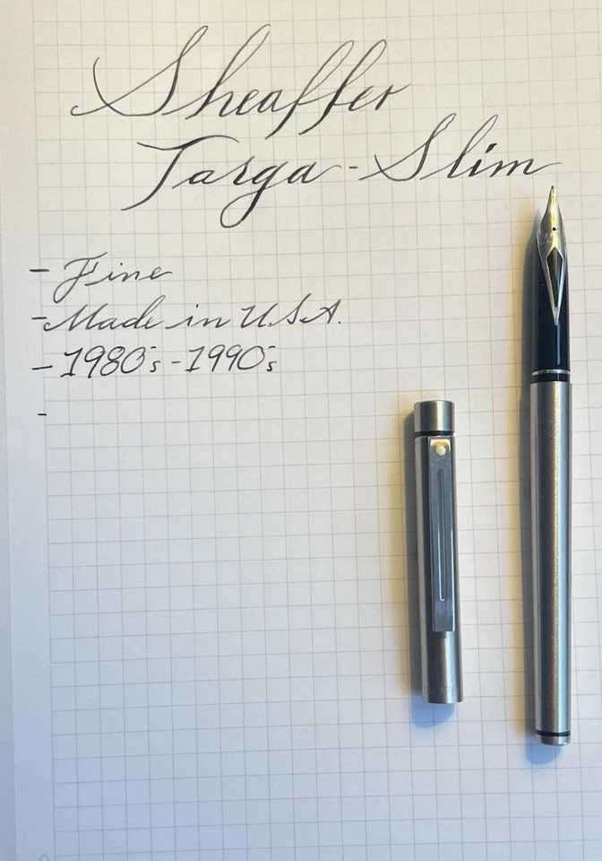 Slime Sheaffer Targa SteelFine plumín vintage EE. UU. Pluma Estilográfica. Foto 1 de 4