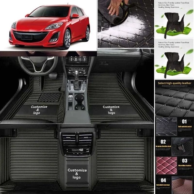 For Mazda 3 Car Floor Mats Waterproof Auto Custom Liner Carpets PU Leather Foto 1 de 4