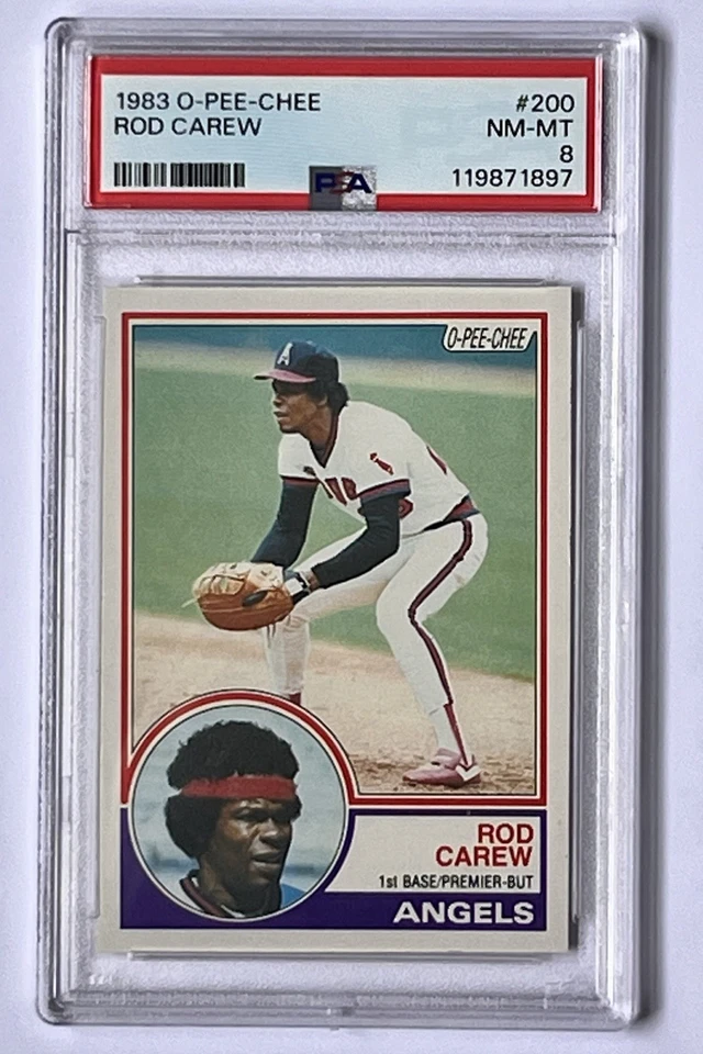 O-Pee-Chee #200 Rod Carew 1983 PSA 8 casi nuevo-como nuevo Angels Foto 1 de 2