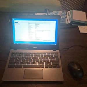 Acer Chromebook C720 with Coreboot 256gb SSD Upgrade Windows 10+Mouse - Picture 1 of 8