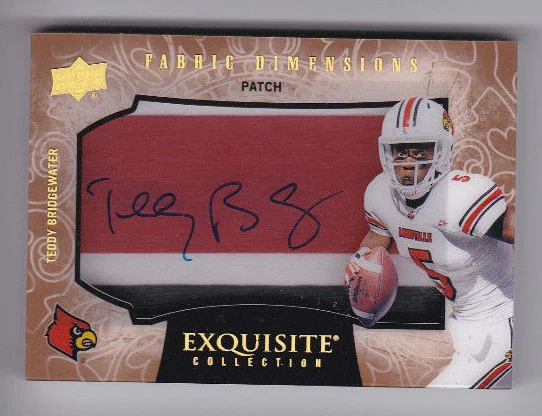 2014 Exquisite Collection TEDDY BRIDGEWATER PATCH AUTOGRAPH! VIKINGS JETS! /5 WS - Image 1 of 1
