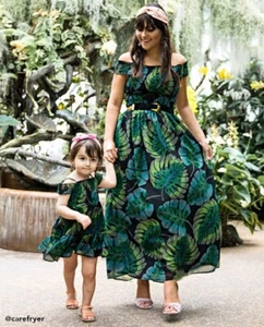 NWT Mommy & Me CHILDREN’S PLACE Matching Maxi Dress LEAVES GIRLS XXL OR WOMENS S - Picture 1 of 1