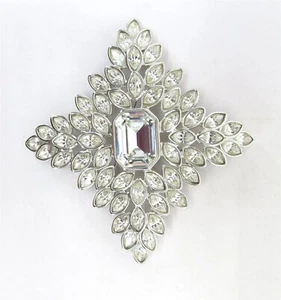 Kenneth Jay Lane Jewelry Jackie O Cruciform Maltese Cross Crystal Brooch - Picture 1 of 10