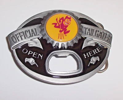 ARIZONA STATE SUN DEVILS Siskiyou Peltre TAILGATER Cinturón Hebilla Abridor de Botellas Foto 1 de 2