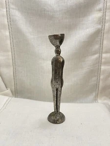 Vintage Patrick Meyer Pewter Nude Male Figurine Candle Holder - Picture 1 of 3