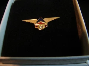 DELTA - SERVICE AWARD PIN 25 YEARS - DIAMOND WITH 2 RUBY STONES - 10K - New - Picture 1 of 7