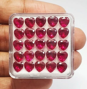 8 Stck. Makellos Mosambik Blutroter Rubin Kalibriert Herzform Lot Lose Edelsteine 8 mm - Bild 1 von 13