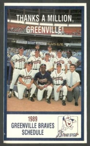 1989 Greenville Braves Minor League Baseball Schedule !!! Athletic Attic - Picture 1 of 1