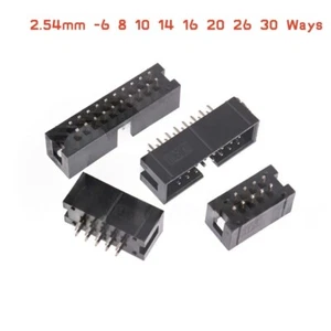 2.54mm -6 8 10 14 16 20 26 30 Ways IDC Straight Pin Boxed PCB Header Connectors - Picture 1 of 14