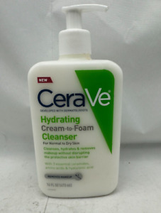 CeraVe Hydrating Cream-to-Foam Cleanser W/ Hyaluronic Acid, Fragrance-Free,16 oz