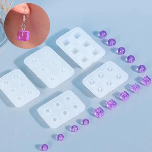 Rectangle Silicone Mould Square Bead Ball 6 Holes DIY Epoxy Jewelry PendantT*eh - Picture 1 of 17