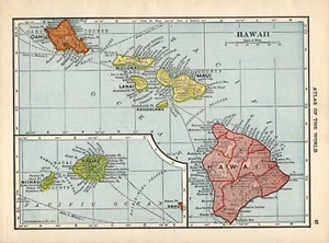 1909 Antique Hawaii State Map Vintage Map of Hawaii Gallery Wall Decor  smap 153 - Picture 1 of 3