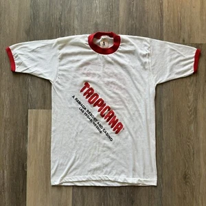 vtg 1983 Tropicana Las Vegas ringer t-shirt. Rock n Roll show Lou Christie sz S - Picture 1 of 6