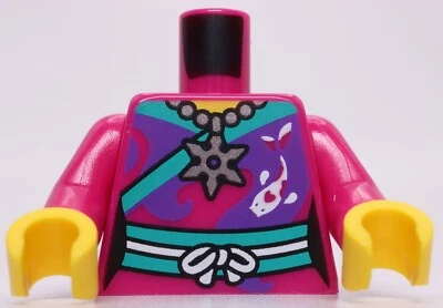 Lego Magenta Female Torso Necklace Fish Ocean Pattern - Image 1 of 2