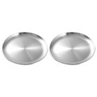  2 Pcs Stainless Steel Plate Sizzling Fruit Serving Tray Iron