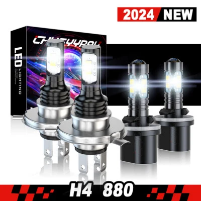 For Mitsubishi Galant 1999-2003 - 6000K LED Headlight High/Low + Fog Light Bulbs - Image 1 of 4