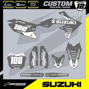 CALCOMANÍA SUZUKI MOTOCROSS GRAPHICS PERSONALIZADA MX GRÁFICOS RM RMZ BLOQUE GRIS/WHI - Imagen 1 de 7