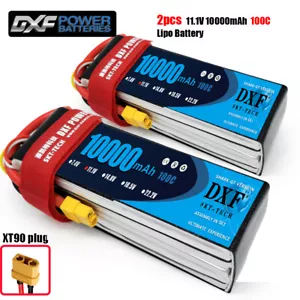 DXF 2PCS 3S 10000mAh Lipo Battery 11.1V 100C XT90 RC Lipo Battery Boat Truck - Picture 1 of 3
