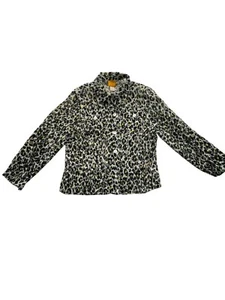Ruby Rd. Womens Leopard Print Button-Up Blazer #7497 - Picture 1 of 5