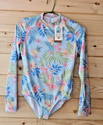 Billabong Girls 14 1 Pc  Bodysuit Long Sleeve Rash Guard Swimsuit In Da Jungle - Image 1 of 4