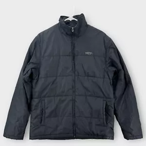 Billabong Jacket Men Medium Black Quilted Full Zip Mock Neck Fleece Lined Skater - Picture 1 of 8