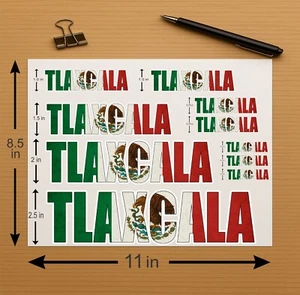 Tlaxcala Mexico Flag Letters Vinyl Sticker Set – Full Color Weatherproof - Picture 1 of 5