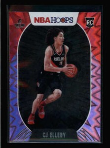 CJ ELLEBY 2020/21  PANINI HOOPS #250 ROOKIE PURPLE EXPLOSION PARALLEL BA5048