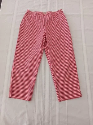 Pantalones capri vintage Jones New York Country rojo guinga talla 10 retro cottagecore  Foto 1 de 4