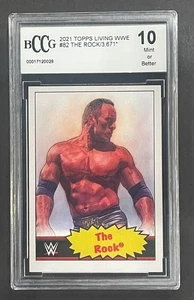 2021 Topps Living WWE The Rock Dwayne Johnson #82 BCCG 10 /3671 - Picture 1 of 2