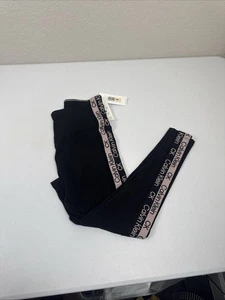Calvin Klein  Sport Women's S Black High Waist Cropped Logo Tape Leggings - Picture 1 of 4