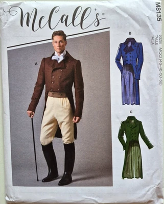 Jaqueta masculina MCCALLS PADRÃO 8135 FANTASIAS TAMANHOS 46 48 50 52 SEM CORTES FF - Imagem 1 de 2